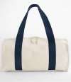 BG676 BagBase Edit Canvas Duffle Natural / Navy colour image